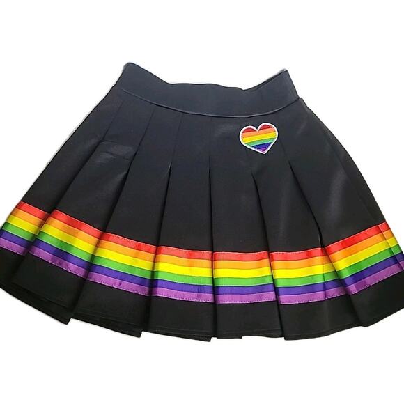 Spencers Body Rage Gay Pride Mini Skirt Size Small Rainbow Parade Festival LGBTQ - Picture 1 of 7